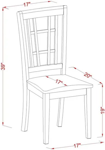 Miniatura 5 de East West Furniture AMNI3-BCH-C - Juego de comedor de 3 piezas para espacios pequeños que contiene una mesa de cocina redonda con pedestal y 2