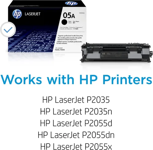 Miniatura 2 de HP 05A Cartucho de tóner negro Funciona con LaserJet P2035, serie P2055 CE505A