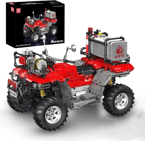 Mould King 23003 Rescure Fire - Juego de construcción de motocicleta a control remoto con 4 motores, modelo de automóvil para construir para
