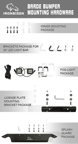 Miniatura 7 de IRONBISON Parachoques delantero Compatible con Ford F150 2021-2023 (Excl. F150 Lighting EV 2022-2023) Protección delantera para camioneta con 2