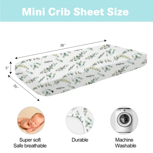 Miniatura 2 de Bimocosy Pack and Play - Juego de 4 sábanas bajeras de 38 x 26 pulgadas, paquete n Play para niños y niñas, suaves y elásticas, para Graco Pack n