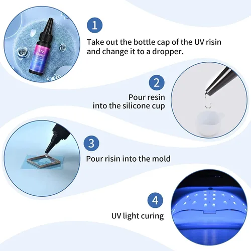 Miniatura 3 de Resina UV de 3.53 oz de tipo duro transparente para arte de resina, joyería, manualidades, fundición y revestimiento, resina UV de curado más