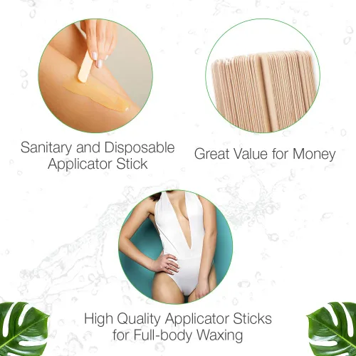 Miniatura 4 de Clean + Easy Aplicador de cera de madera grande – Varillas de cera para depilación en cuerpo, piernas, brazos, pecho y espalda – Espátula desechable