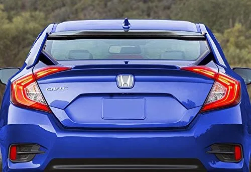 Miniatura 4 de EPARTS - 1 pieza de fibra de carbono para alerón trasero, alerón extendido, pintado azul, compatible con Honda Civic 4 puertas Sedan 2016-2021