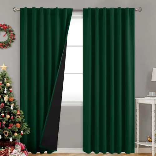 Miniatura 29 de BGment Cortinas 100% opacas beige de 63 pulgadas de largo con forro aislante térmico, bolsillo para varilla y lengüeta trasera de doble capa