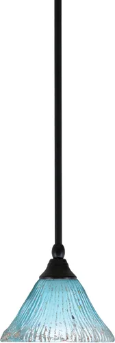 Miniatura 82 de Toltec Lighting Tallo Colgado Mini colgante, acabado de cobre negro, 3.5" cuadrado humo burbuja vidrio