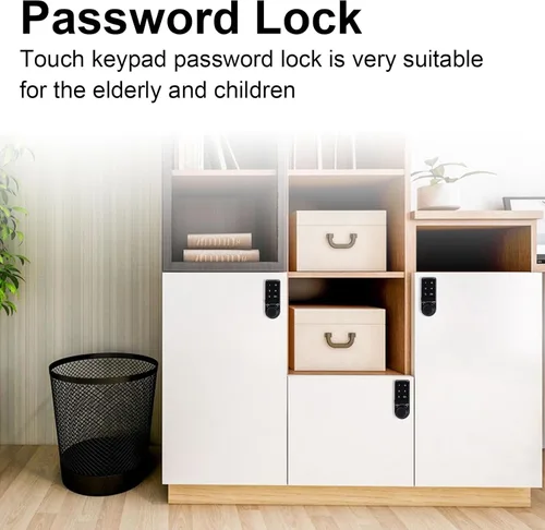 Miniatura 4 de Cerradura de seguridad con código táctil, VDHU cerradura de gabinete electrónico de perno, cerradura de puerta con teclado digital, entrada sin