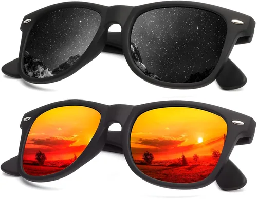 Miniatura 10 de KALIYADI - Gafas de sol polarizadas para hombres y mujeres unisex, marco semirretráctil, estilo retro, para conducir, con bloqueo UV