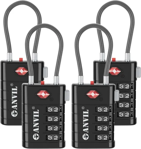 Miniatura 17 de ANVIL Candados de equipaje TSA de 4 esferas con alerta de búsqueda: núcleo TSA008 mejorado para máxima seguridad, ideal para equipaje, maleta