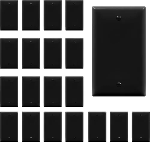 Miniatura 38 de ENERLITES - Placas para pared de dispositivo en blanco, acabado brillante, cubiertas de salida en blanco de tamaño mediano, 1 banda, 4.88 x 3.11