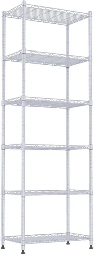 Miniatura 12 de REGILLER Estantería de Alambre de Acero de 6 Niveles, Unidad de Almacenamiento con Estantes Ajustables para Lavandería, Baño, Cocina, Despensa