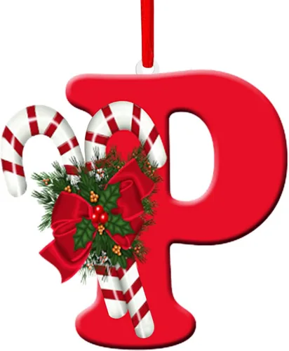 Miniatura 21 de Colgante de decoración para árbol de Navidad de 26 letras, adornos de árbol de Navidad, adornos de Navidad personalizados, decoración de Navidad