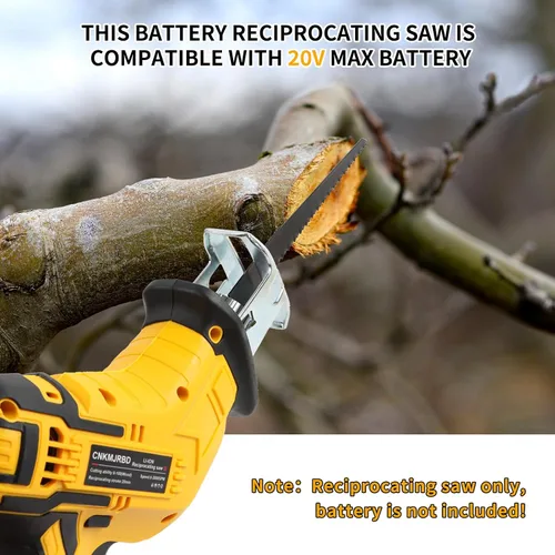 Miniatura 3 de Sierra de vaivén inalámbrica Compatible con batería Dewalt 20V Max (SIN batería), sierra recíproca potente, velocidad variable 0-3000 SPM, cambio