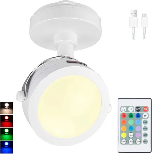 Miniatura 10 de Luces LED de acento que funcionan con pilas, luz de imagen regulable con control remoto, 12 luces de arte que cambian de color, luz de disco