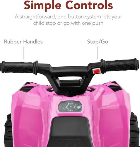 Miniatura 6 de Best Choice Products - Auto para montar de 6 V para niños, cuadriciclo de 4 ruedas, coche de juego con velocidad máxima de 1.8 MPH, neumáticos