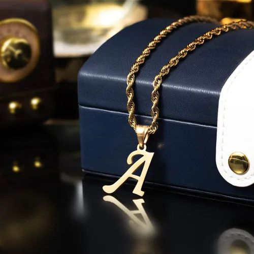 Miniatura 2 de Kalapure Colgante con inicial de oro de 14 quilates, collar con letra Alpahbet personalizado de la A a la Z, colgante con inicial, collares