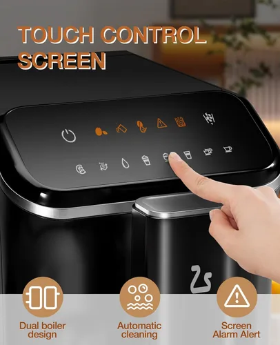 Miniatura 5 de Máquina automática de café expreso con presión de 20 bares, cafetera de un solo toque, molinillo integrado y espumador de leche, 6 recetas Negro