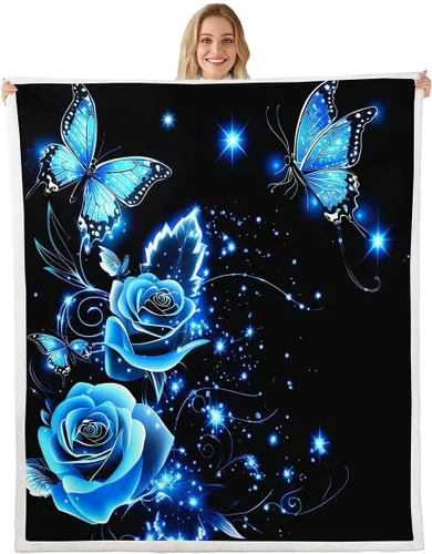 Miniatura 23 de Erosebridal Manta de Tiro de Caballo Blanco Manta de Vellón de Flor de Cerezo Rosa y Mariposa, Mantas y Tiros de Animales de Granja Caballo 40"X50