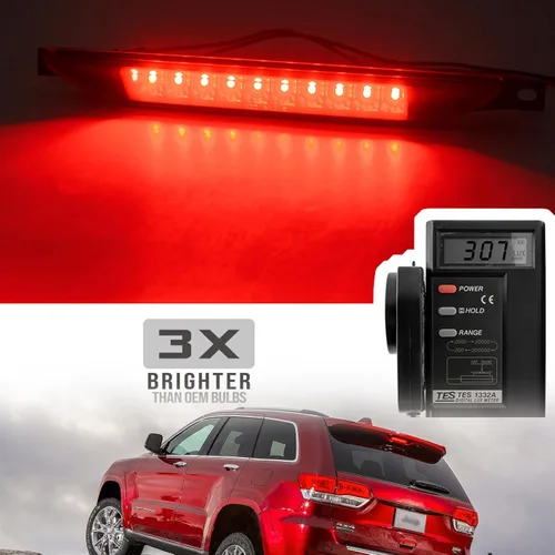 Miniatura 2 de Tercera luz de freno LED de repuesto para J-eep Grand Cherokee WK2 2011-2022 LED 3er centro de frenos Lámpara de parada de montaje alto Lente roja