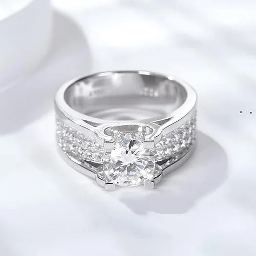 Miniatura 3 de Wedding Rings for Men,Moissanite Eternity Engagement Band Brilliant D Color VVS1 Clarity Lab Created Diamond Ring with Solid S925 Sterling Silver
