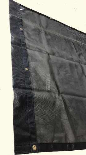 Lona de malla negra para camión y remolque con correas de 2 pulgadas en dobladillos y ojales de latón (4 pies 6 pulgadas x 10 pies)