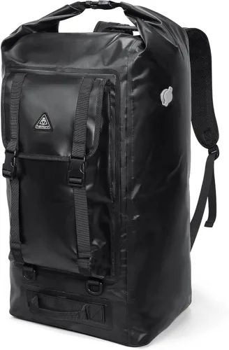 Miniatura 10 de Haimont Mochila enrollable 100% impermeable de gran capacidad IPX7, bolsa seca con bolsillos y válvula de aire, kayak, campamento, 60/100L