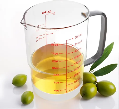 Miniatura 11 de Newness Taza medidora de vidrio con asa, 10.1 fl oz (0.3 litros, 1 1/4 taza) taza medidora con tres escalas (OZ, taza, ML/CC) y pico en forma de V