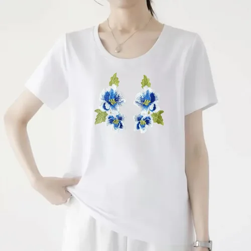Miniatura 5 de 1 par de parches de peonía azul, parches de flores para ropa de bricolaje, jeans, manualidades de costura