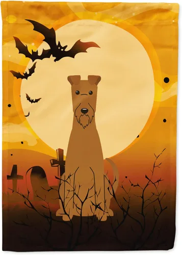Miniatura 19 de Caroline's Treasures BB4307GF - Bandera de Halloween Airedale para jardín, bandera decorativa para patio exterior, obras de arte de patio, macizos