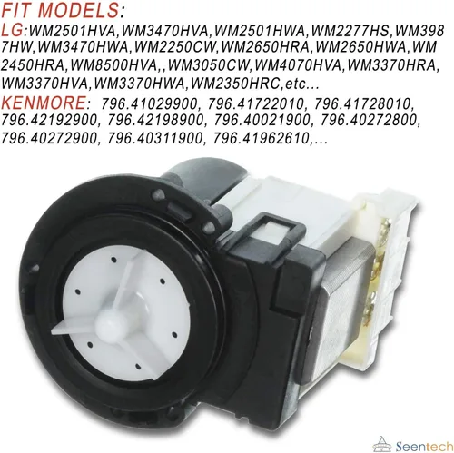 Miniatura 4 de Motor de bomba de drenaje de arandela 4681EA2001T de ajuste exacto para bomba de drenaje de lavadora Kenmore y LG de Seentech - Reemplaza