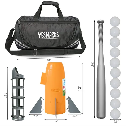 Miniatura 6 de YESMARKS Máquina de Lanzamiento de Béisbol Automática para Niños Juego de Juguetes para Exteriores - Equipo de Entrenamiento y Juguetes de Práctica