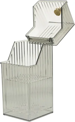 Angoily Organizador de brochas de maquillaje, almacenamiento transparente para pinceles, bolígrafos y cosméticos, diseño estable, artesanía fina y