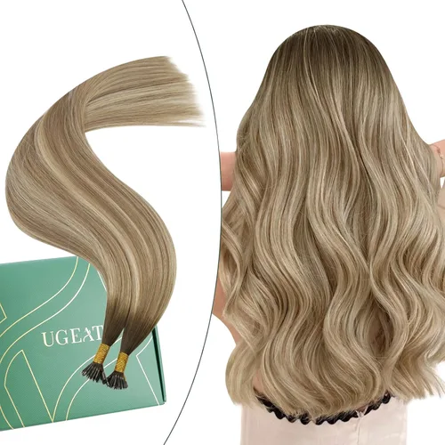 Miniatura 58 de Ugeat - Extensiones de cabello humano con microanillo, 14 pulgadas, extensiones de cabello Remy con microcuentas de 1 gm/hebra, 50 gms, extensiones