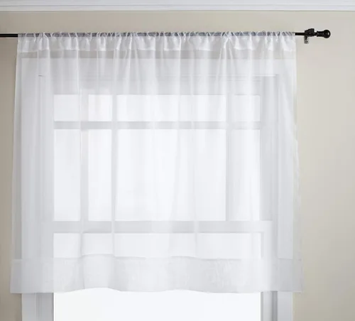 Miniatura 18 de Stylemaster Elegance Cenefa recta de gasa transparente, 60 x 14 pulgadas, color dorado