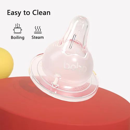 Miniatura 3 de YOHKOH Pezones para biberones para biberones de cuello ancho, pezones de silicona 100% de tacto natural, sin BPA (19.7 ft+, L, 4 unidades)