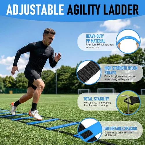 Miniatura 3 de Agility Ladder,Soccer Training Equipment Set,20ft Speed Ladder,4 Agility Hurdles,Football Basketball Training Equipment,Football Accessories for