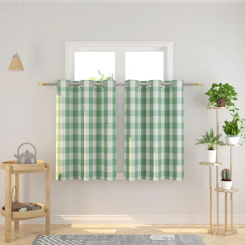 Miniatura 131 de Cortinas de 24 pulgadas de largo con diseño Buffalo Check Gingham Plaid para ventanas de cocina y baño, tratamiento para ventanas con 2 paneles
