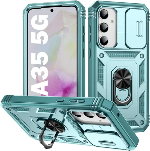 Miniatura 29 de PASNEW Funda para Samsung Galaxy A54, Soporte Metálico y Cubierta Deslizante para Cámara, Militar Multicapa Resistente de Cuerpo Completo a Prueba