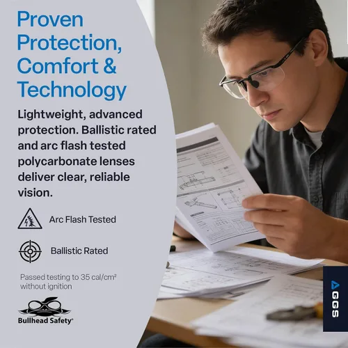 Miniatura 2 de Bullhead Safety Swordfish - Lentes de seguridad bifocales de 1.5 dioptrías, ANSI Z87+, lentes de lectura con protección contra la luz UV