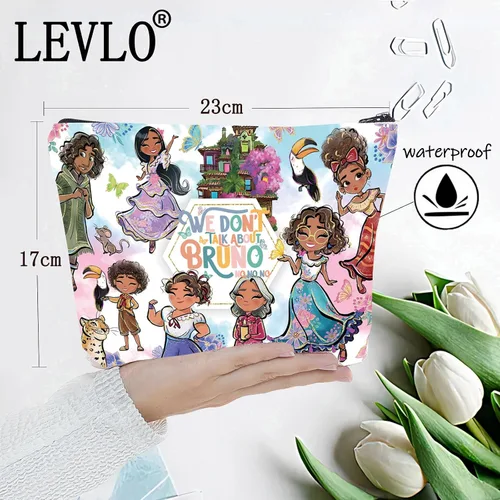 Miniatura 2 de LEVLO We Don't Talk About Bruno Bolsa de cosméticos The Magic Family Fans Gift Magic Fairy Tales Makeup Zipper Bag Bag, Acerca de Bruno, Bolsa