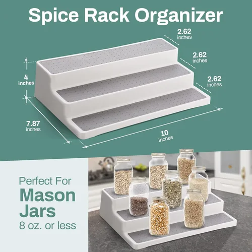 Miniatura 6 de Home Intuition Organizador de despensa de cocina antideslizante de 3 niveles y 14 pulgadas