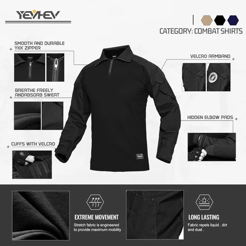 Miniatura 2 de YEVHEV Conjunto de ropa militar de combate G3, ropa táctica de camuflaje, uniforme de caza, equipo de paintball con rodilleras para hombres Camo