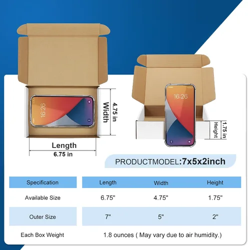 Miniatura 2 de Famagic Paquete de 25 cajas de embalaje pequeñas de 7 x 5 x 2 pulgadas, cajas de envío de cartón blanco, cajas de correo corrugado para pequeñas