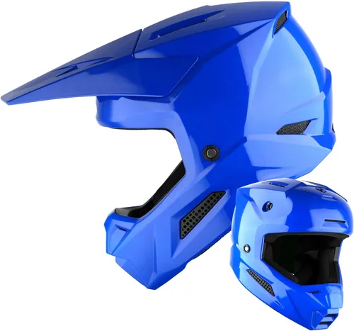 Miniatura 11 de 1Storm Casco de motocross juvenil ATV BMX Dirt Bike Go Kart Skate para niños, multideportes, adolescente, blanco brillante + gafas + guantes Paquete
