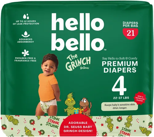 Miniatura 61 de Pañales Hello Bello, talla 4 (22-37 libras) Flower Child, 21 unidades de pañales desechables premium para bebé, hipoalergénicos con sensación suave
