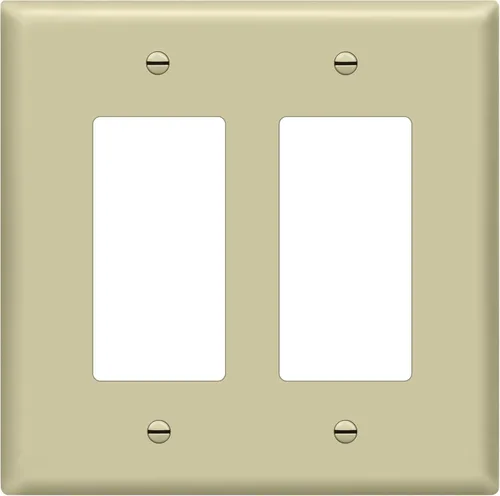 Miniatura 14 de ENERLITES - Cubierta decorativa de interruptor doble, placa de pared de dos salidas, 2 bandas de gran tamaño, 5.50 x 5.50 pulgadas, termoplástico