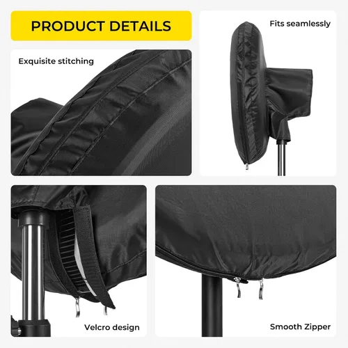 Miniatura 8 de Cubierta de ventilador de exterior impermeable resistente para ventiladores de pedestal y montaje en pared de 30 pulgadas, color negro