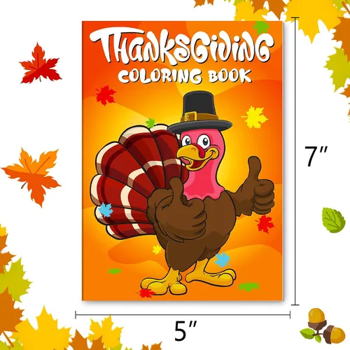 Miniatura 4 de Omgouue 36 piezas de libros para colorear de Acción de Gracias para niños, lindo libro para colorear de Acción de Gracias para niños de todas