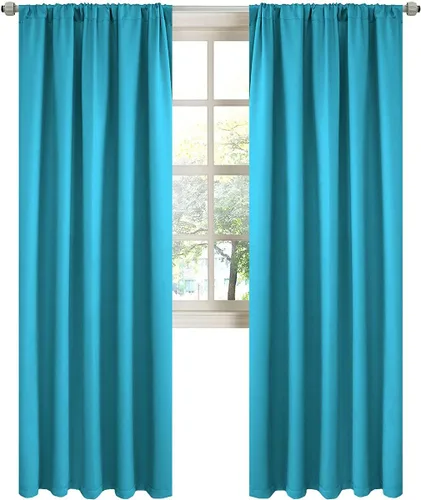 Miniatura 32 de LA PALMA Cortinas opacas con bolsillo para cortinero para sala de estar, bloqueo de luz, aislamiento térmico, reducción de ruido, cortinas