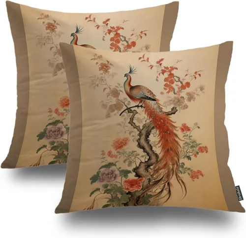 Miniatura 43 de Shrahala Funda de almohada decorativa de castillo oscuro de Halloween, casa con murciélagos de bruja, esqueleto, funda de almohada cuadrada mezclada